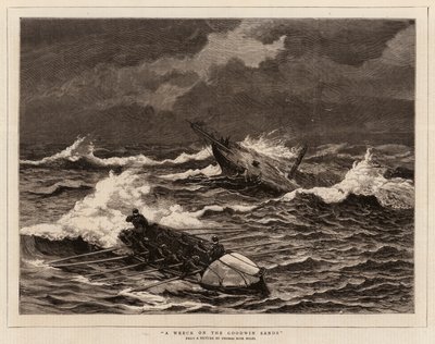 Een wrak op de Goodwin Sands door Thomas Rose Miles